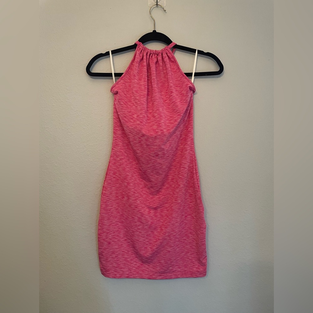 SHEIN Neon Pink Halter Dress